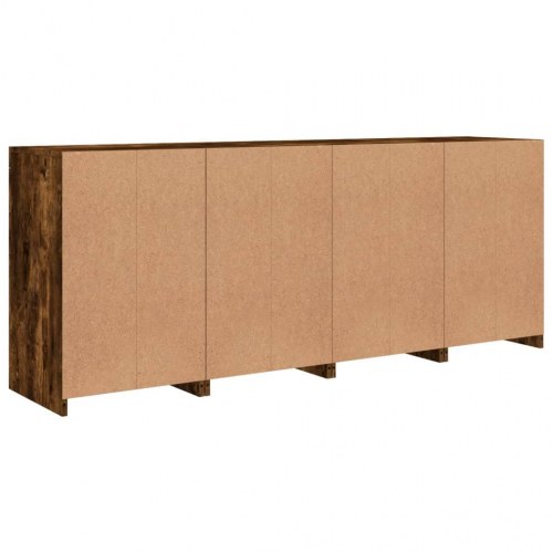 Skænk med LED-lys - 164 × 37 × 67 cm, røget egetræsfarve