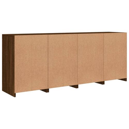 Skænk med LED-lys 164x37x67 cm brun egetræsfarve