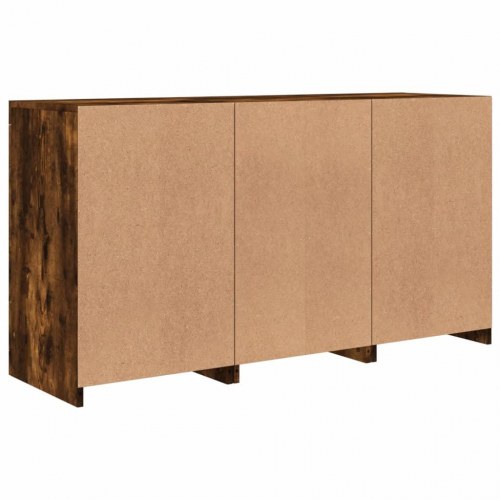 Skænk med LED-lys 123 × 37 × 67 cm - røget egetræsfarve