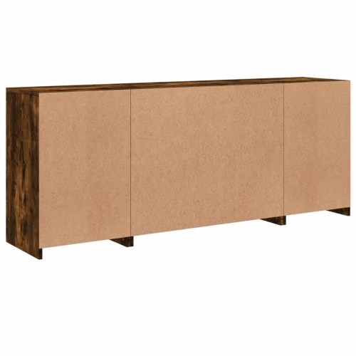 Skænk med LED-lys 163×37×67 cm - røget egetræsfarve