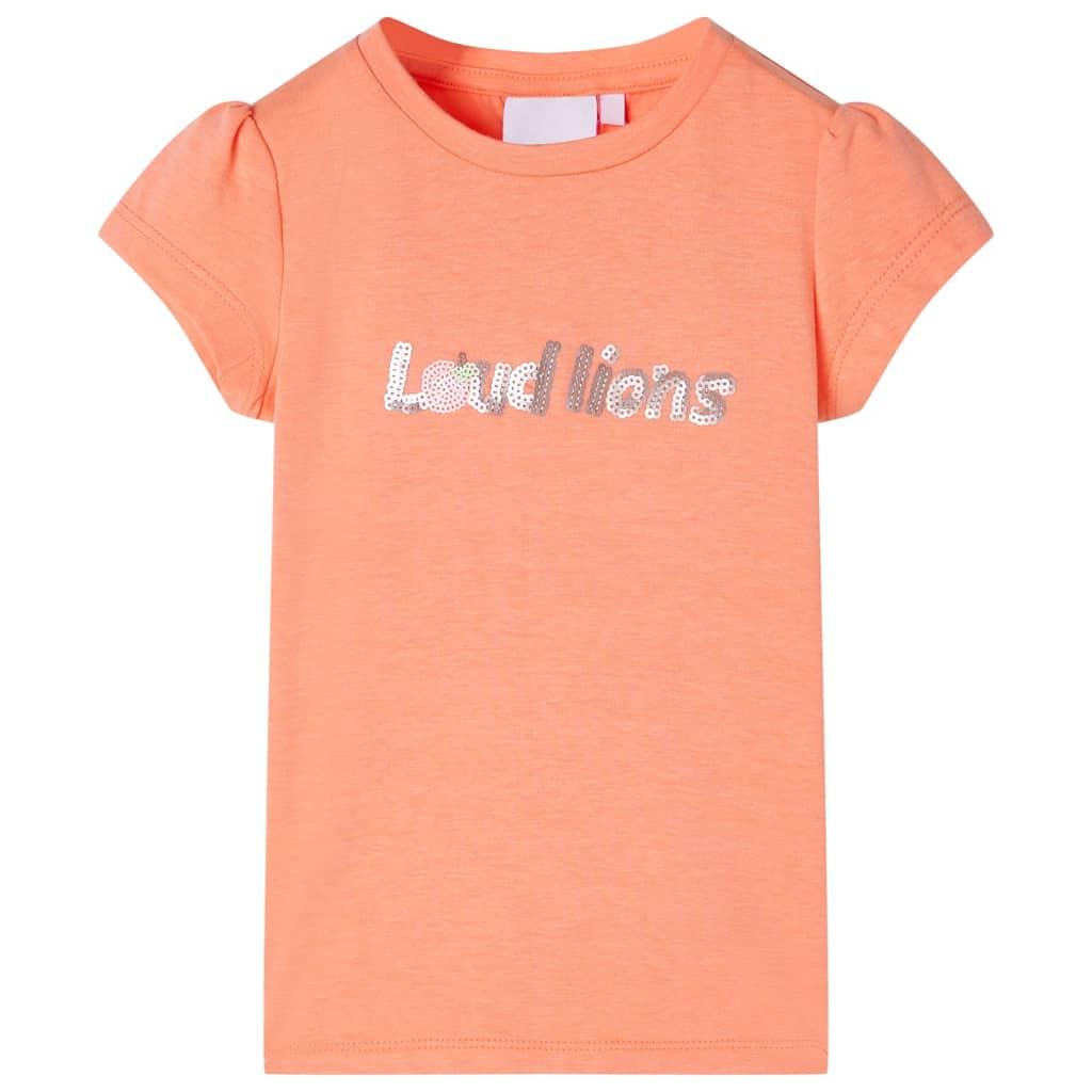 T-shirt til børn str. 104 neon-orange