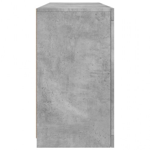 Skænk med LED-lys - betongrå, 142,5 x 37 x 67 cm