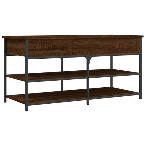 Skobænk 100x42,5x50 cm konstrueret træ brun egetræsfarve
