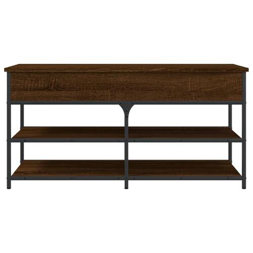 Skobænk 100x42,5x50 cm konstrueret træ brun egetræsfarve