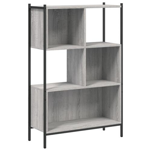 Bogreol 72x28x109 cm konstrueret træ grå sonoma-eg