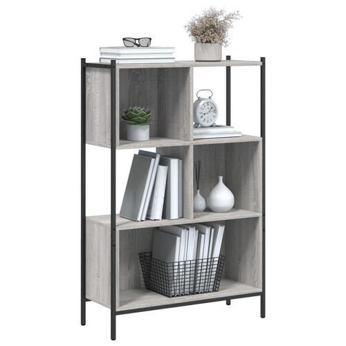 Bogreol 72x28x109 cm konstrueret træ grå sonoma-eg