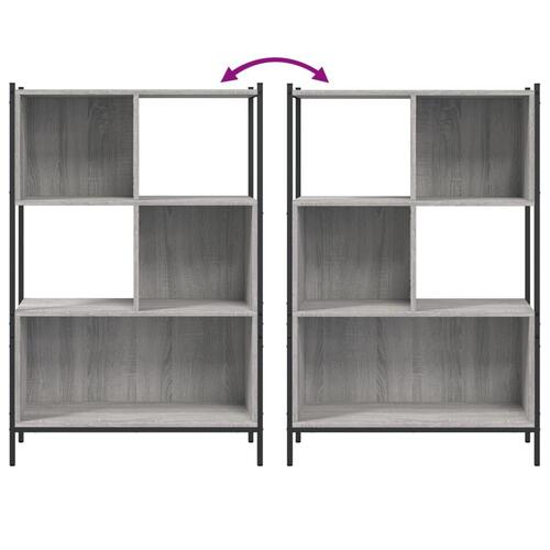 Bogreol 72x28x109 cm konstrueret træ grå sonoma-eg