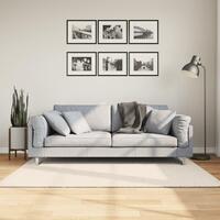 Gulvtæppe ISTAN 140x200 cm lang luv skinnende look cremefarvet