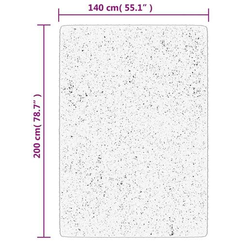 Gulvtæppe ISTAN 140x200 cm lang luv skinnende look cremefarvet