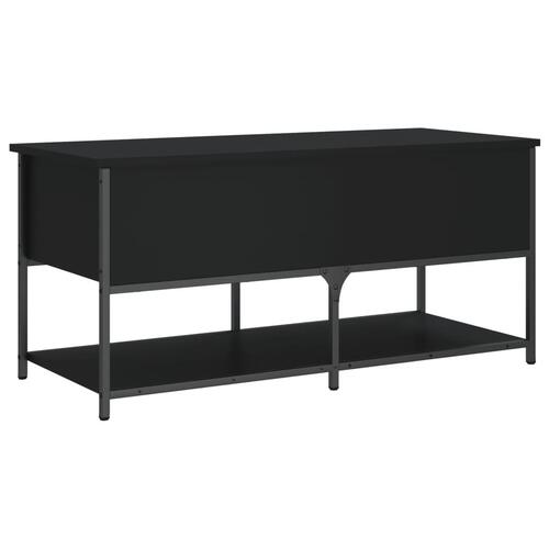 Opbevaringsbænk 100x42,5x47 cm konstrueret træ sort