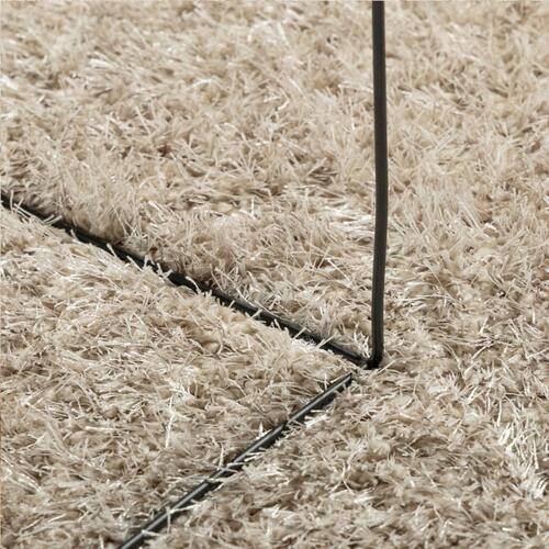 Gulvtæppe ISTAN 80x150 cm lang luv skinnende look beige