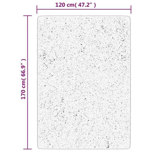 Gulvtæppe ISTAN 80x150 cm lang luv skinnende look beige