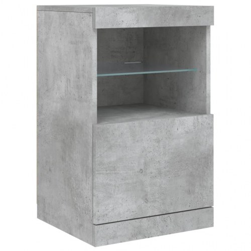 Skænk med LED-lys - betongrå 164 × 37 × 67 cm