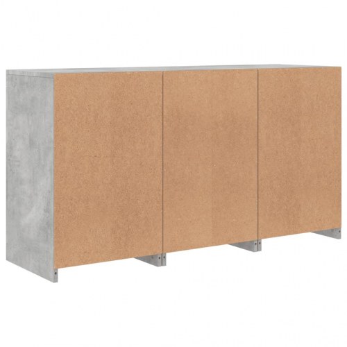 Skænk med LED-lys 123 × 37 × 67 cm - betongrå