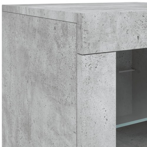 Skænk med LED-lys 123 × 37 × 67 cm - betongrå