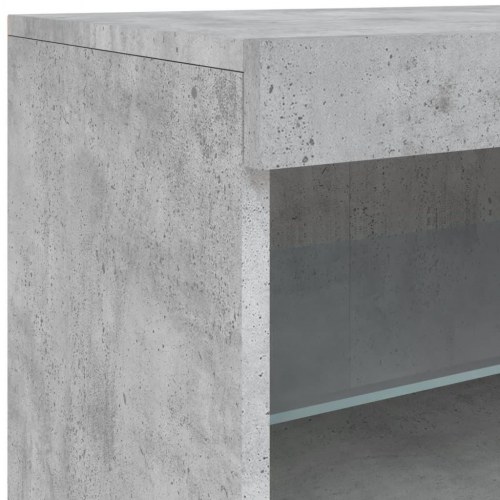 Skænk med LED-lys 123 × 37 × 67 cm - betongrå
