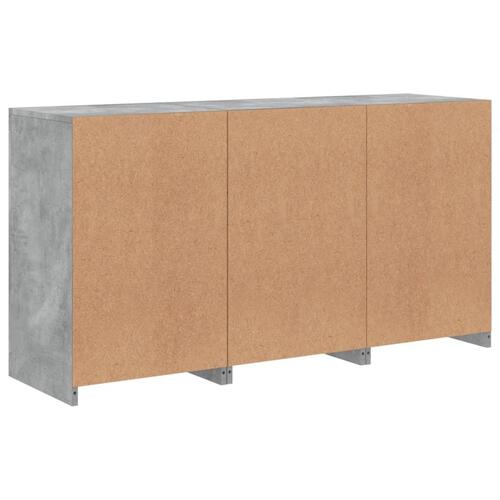 Skænk med LED-lys 123x37x67 cm betongrå