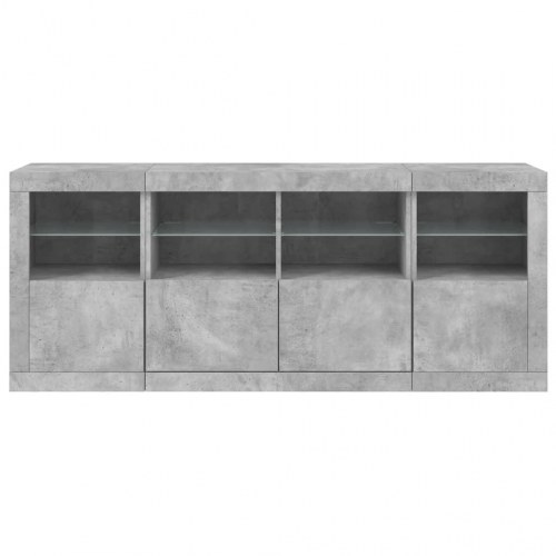 Skænk med LED-lys - betongrå 163×37×67 cm