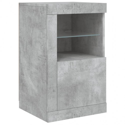 Skænk med LED-lys - betongrå 163×37×67 cm