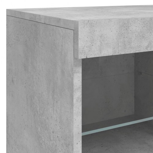 Skænk med LED-lys - betongrå 163×37×67 cm