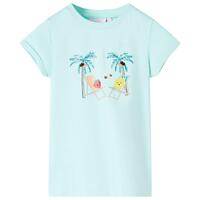 T-shirt til børn str. 140 akvamarinblå