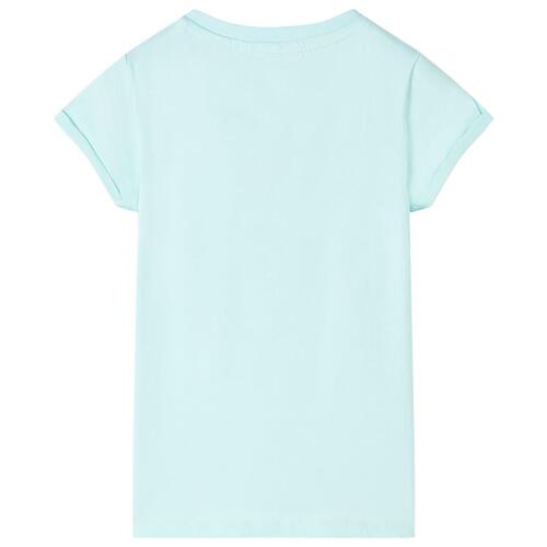 T-shirt til børn str. 140 akvamarinblå