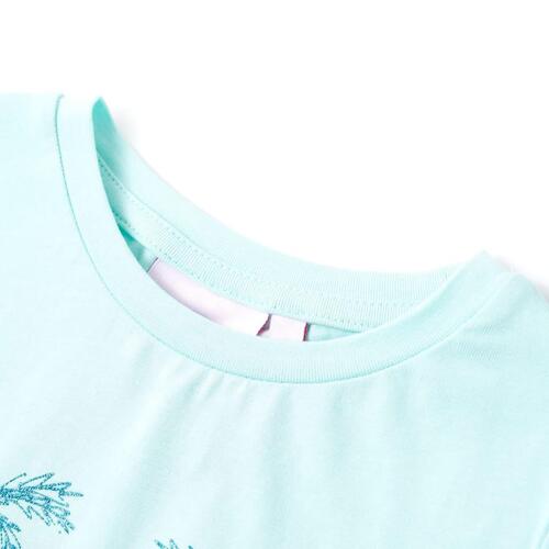 T-shirt til børn str. 140 akvamarinblå
