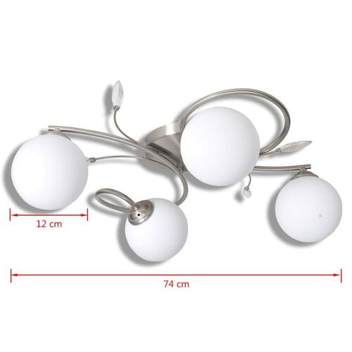 Loft Lampe med gennemsigtig akryl Blade og Glas Skodder 4 G9 pærer