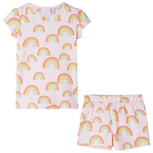 Pyjamas til børn str. 92 korte ærmer lyserød
