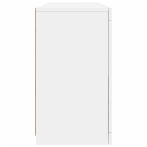 Skænk med LED-lys 142,5x37x67 cm hvid