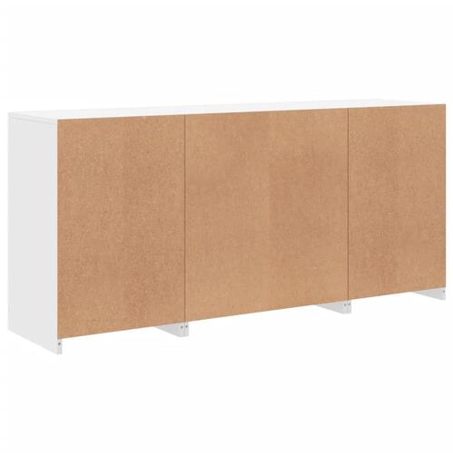 Skænk med LED-lys 142,5x37x67 cm hvid