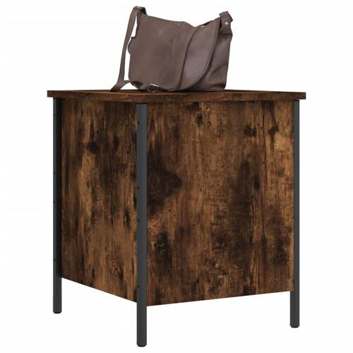 Opbevaringsbænk 40x42,5x50 cm konstrueret træ røget egetræ