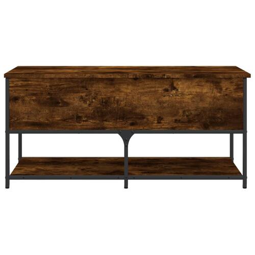 Opbevaringsbænk 100x42,5x47 cm konstrueret træ røget egetræ