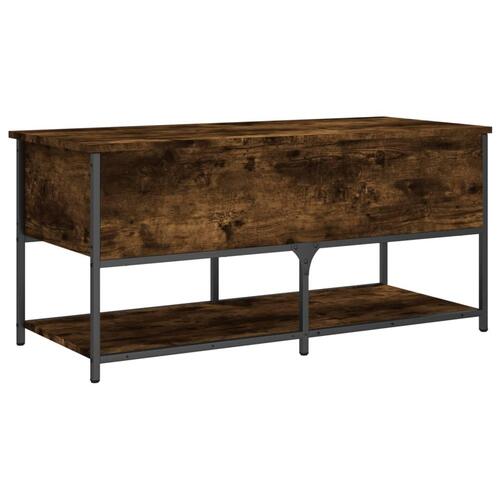 Opbevaringsbænk 100x42,5x47 cm konstrueret træ røget egetræ