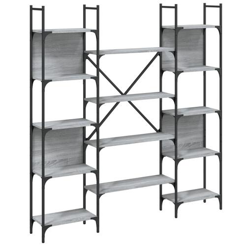 Bogreol 155,5x24x166,5 cm konstrueret træ grå sonoma-eg