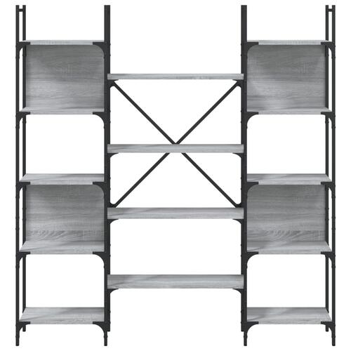 Bogreol 155,5x24x166,5 cm konstrueret træ grå sonoma-eg