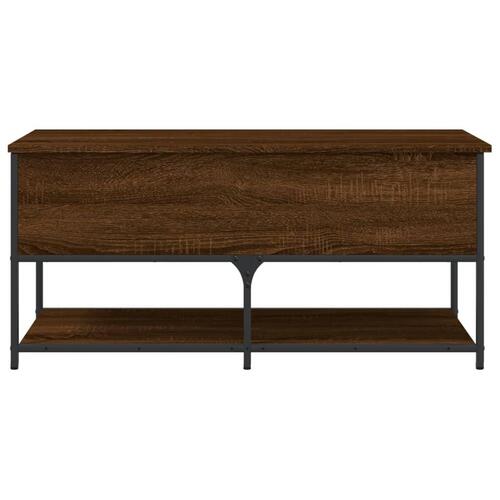 Opbevaringsbænk 100x42,5x47 cm konstrueret træ brunt egetræ