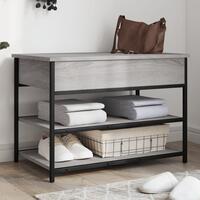 Skobænk 70x42,5x50 cm konstrueret træ grå sonoma-eg