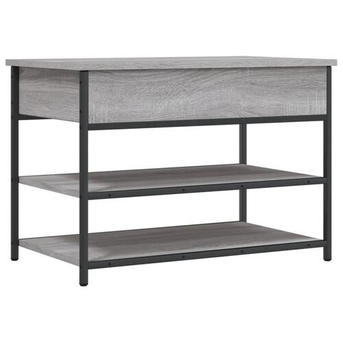 Skobænk 70x42,5x50 cm konstrueret træ grå sonoma-eg