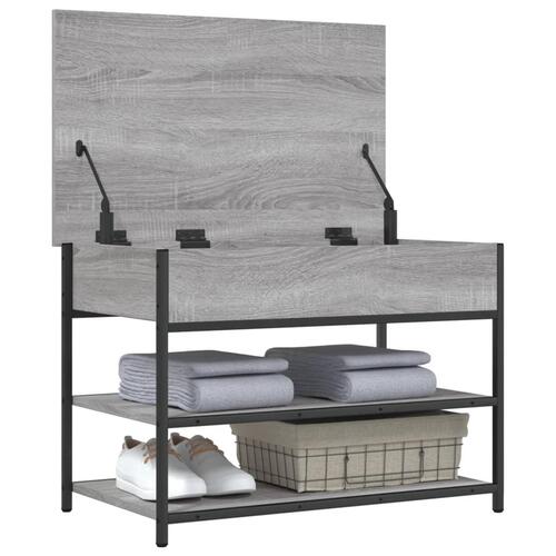 Skobænk 70x42,5x50 cm konstrueret træ grå sonoma-eg