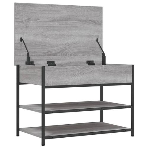 Skobænk 70x42,5x50 cm konstrueret træ grå sonoma-eg