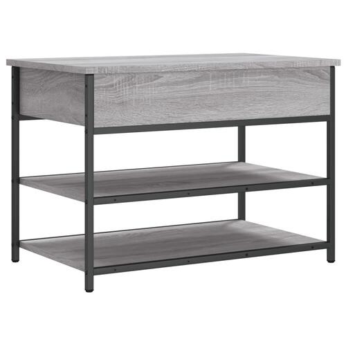 Skobænk 70x42,5x50 cm konstrueret træ grå sonoma-eg