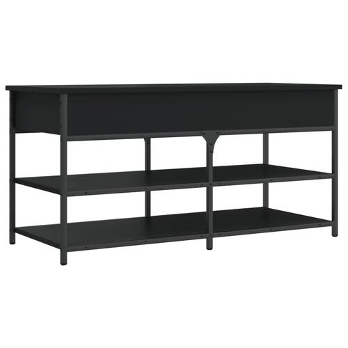 Skobænk 100x42,5x50 cm konstrueret træ sort