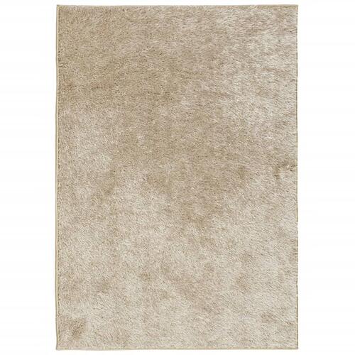Gulvtæppe ISTAN 160x230 cm lang luv skinnende look beige
