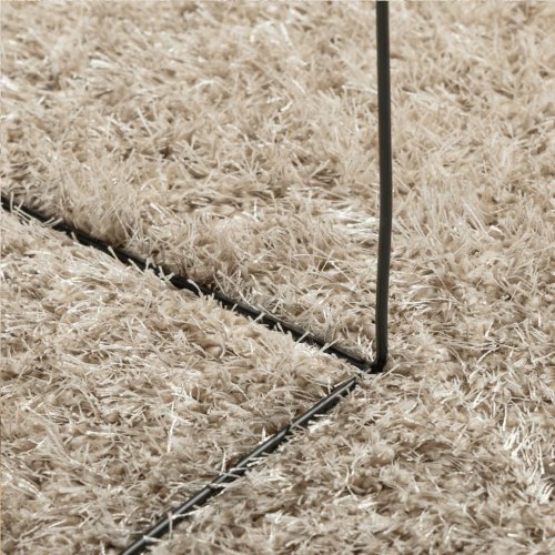 Gulvtæppe ISTAN 240x340 cm lang luv skinnende look beige