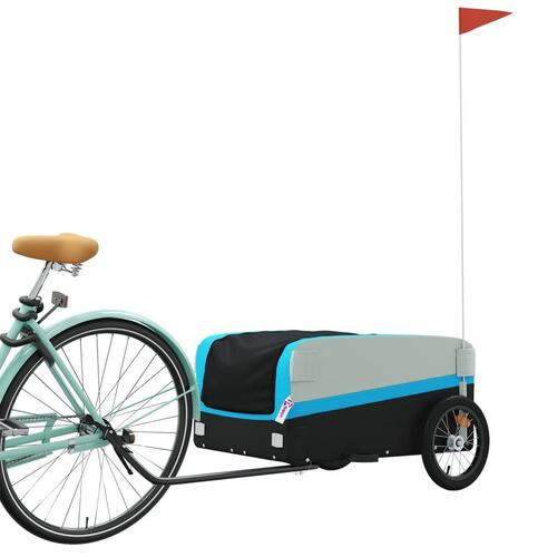 Cykelanhænger 45 kg jern sort og blå