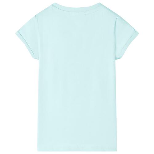 T-shirt til børn str. 104 akvamarinblå