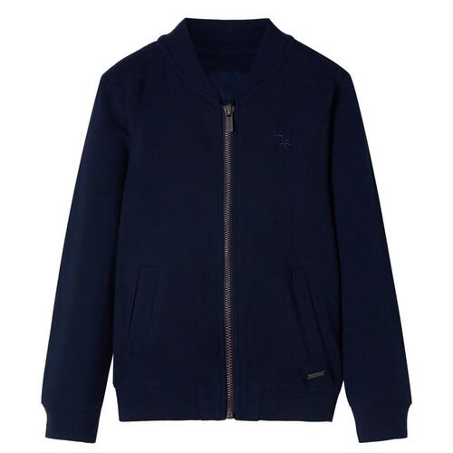 Sweatshirt til børn str. 104 med lynlås marineblå
