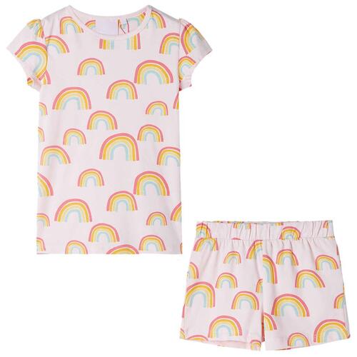 Pyjamas til børn str. 116 korte ærmer lyserød