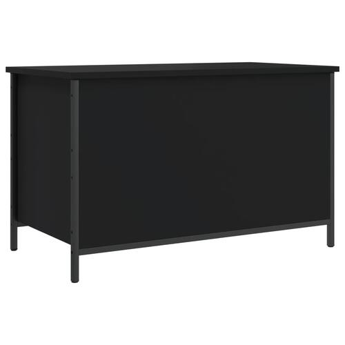 Opbevaringsbænk 80x42,5x50 cm konstrueret træ sort